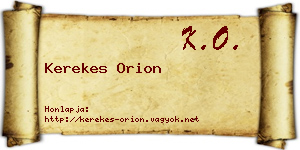 Kerekes Orion névjegykártya